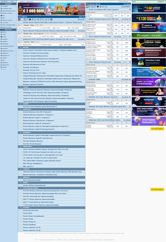 Букмекерская контора Marathon (Marathonbet) — обзор официального сайта Букмекерская контора Marathon (Marathonbet) — обзор официального сайта